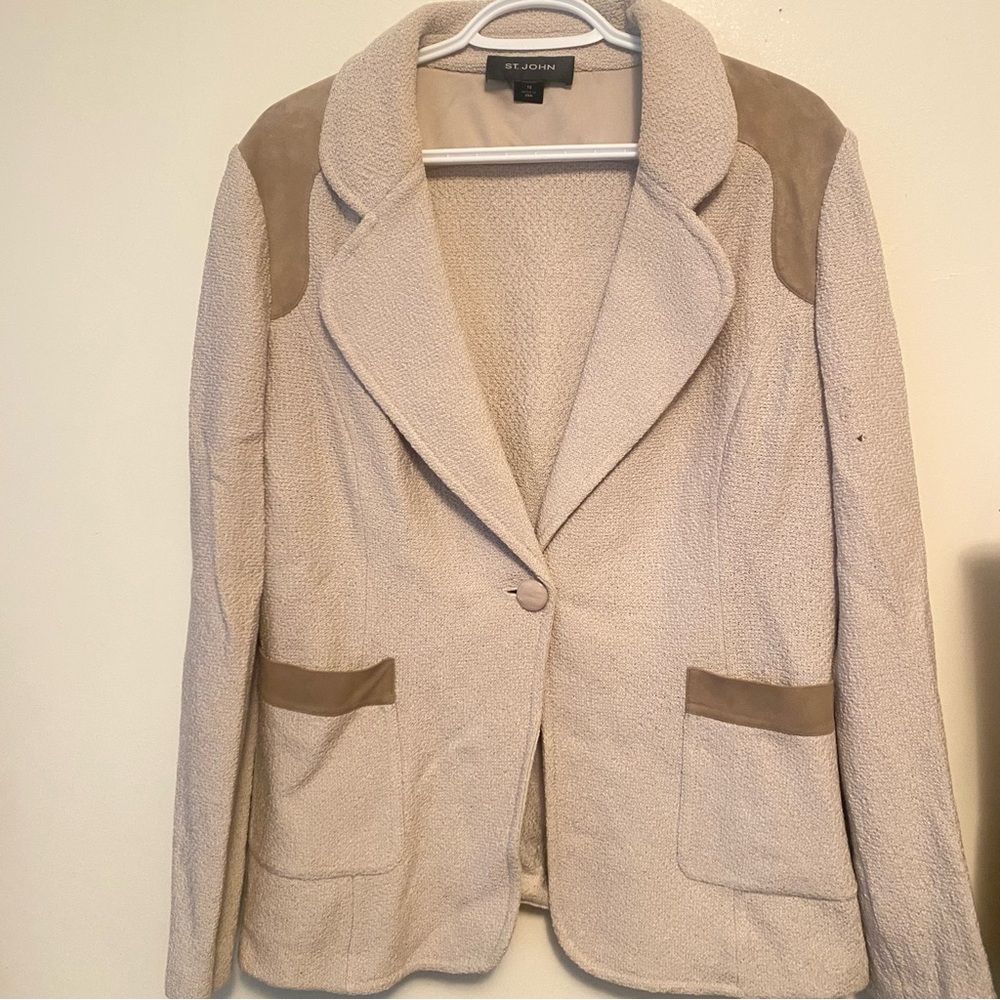 St. John Suede Knit Blazer Jacket